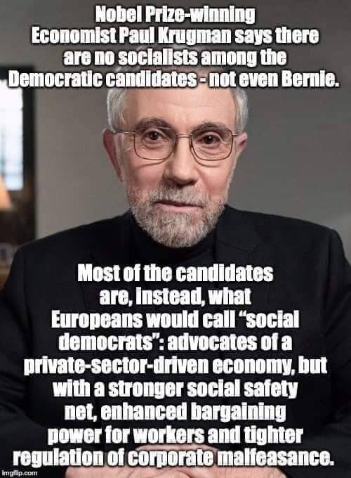 Paul Krugman says Bernie Sanders isn't a socialist